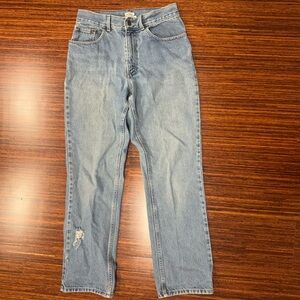 LL Bean Original Fit Jeans Blue Denim Straight Leg Womens Size 8 Tall y2K 90s